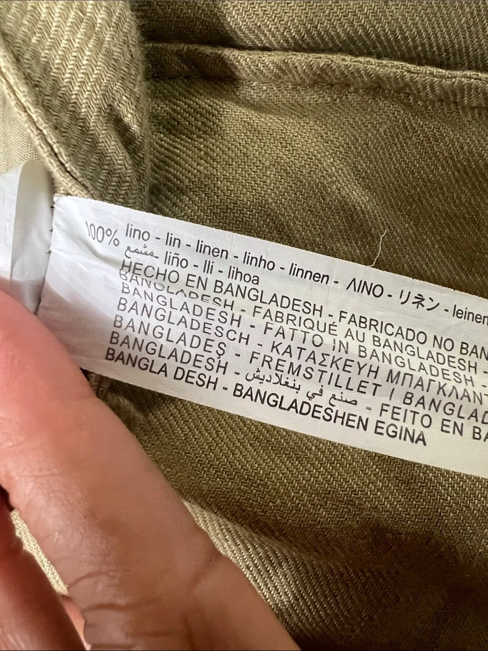 Zara 100% Linen Relaxed Tapered Pants Tan Khaki Size 29